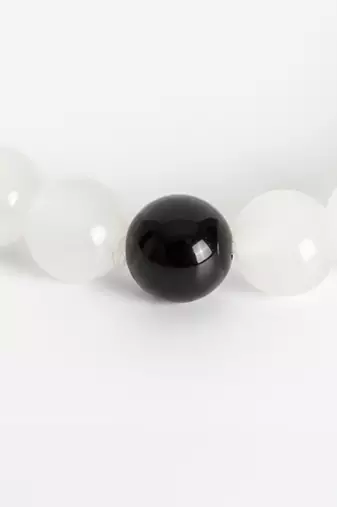  unisex white & black crystal beaded bracelet
