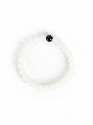  unisex white & black crystal beaded bracelet 5