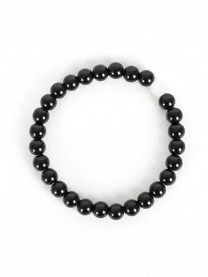  unisex set of 2 black & white crystal beaded bracelet 4