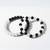  unisex set of 2 black & white crystal beaded bracelet