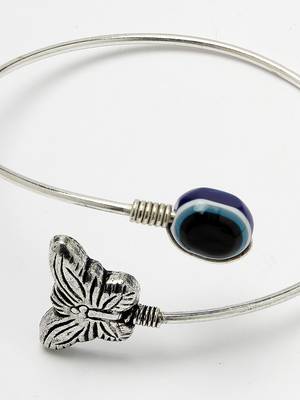  women rhodium plated evil eye kada bracelet 5