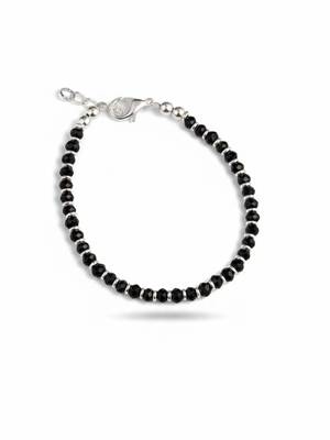  women silver plated black beaded adjustable bracelet 5