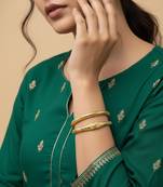  women set of 2 gold plated traditional kada bangle