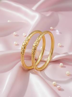  women set of 2 gold plated traditional kada bangle 3