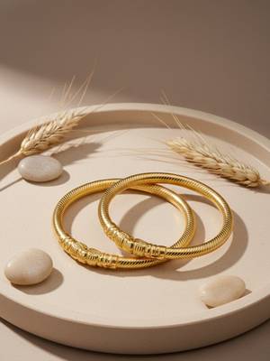  women set of 2 gold plated traditional kada bangle 4