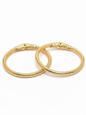  women set of 2 gold plated traditional kada bangle 5