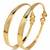  women set of 2 gold plated traditional adjustable kada bangle