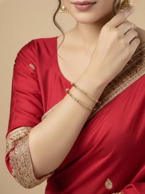  women set of 2 gold plated handcrafted traditional bangle 1