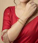  women set of 2 gold plated handcrafted traditional bangle