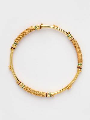  women set of 2 gold plated handcrafted traditional bangle 5