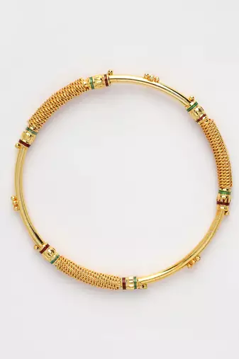  women set of 2 gold plated handcrafted traditional bangle