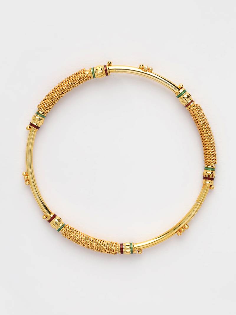  women set of 2 gold plated handcrafted traditional bangle