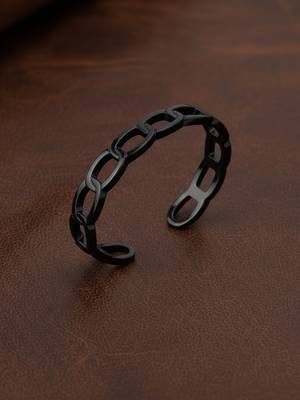  men's rhodium plated cuff bracelet 1