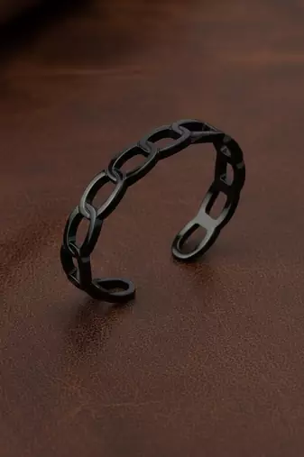  men's rhodium plated cuff bracelet