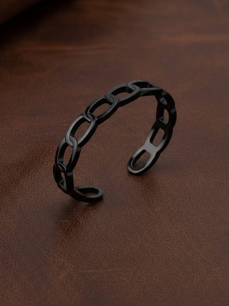  men's rhodium plated cuff bracelet