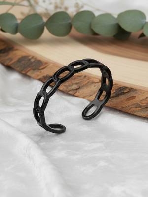 men's rhodium plated cuff bracelet 4