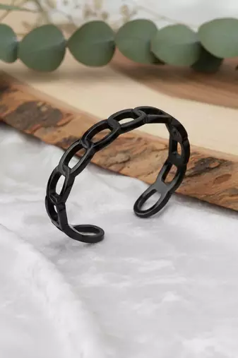  men's rhodium plated cuff bracelet