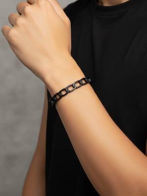  men's rhodium plated cuff bracelet 5
