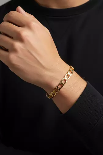  men's gold plated cuff bracelet
