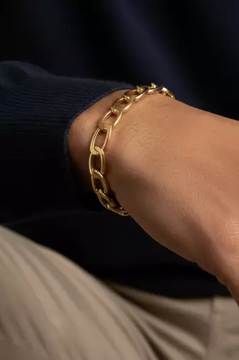  men's gold plated cuff bracelet