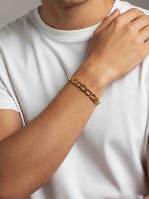  men's gold plated cuff bracelet 5