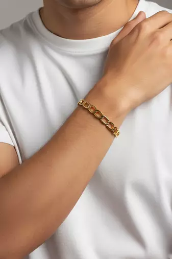  men's gold plated cuff bracelet