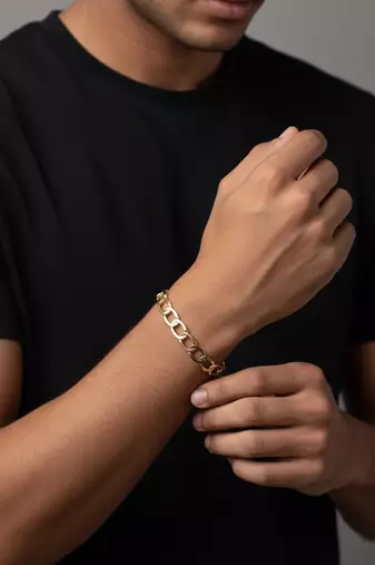  men's rose gold plated cuff bracelet