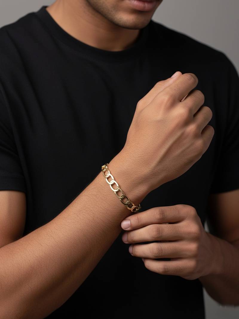  men's rose gold plated cuff bracelet