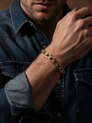 men's rose gold plated cuff bracelet 3