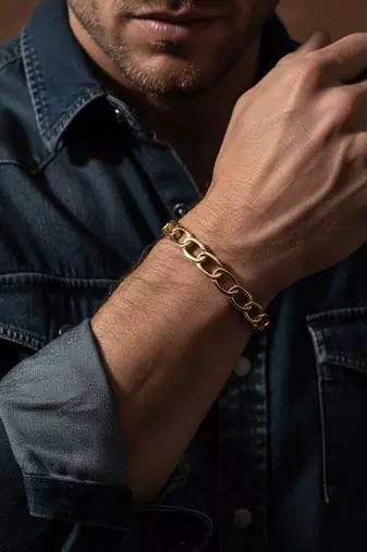  men's rose gold plated cuff bracelet