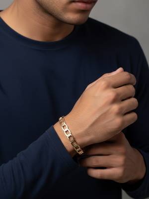  men's rose gold plated cuff bracelet 5
