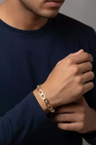  men's rose gold plated cuff bracelet