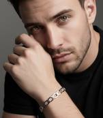  men's silver plated cuff bracelet