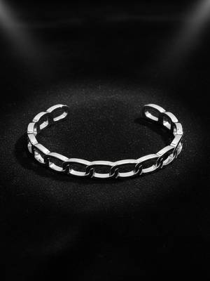 men's silver plated cuff bracelet 2