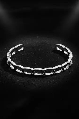  men's silver plated cuff bracelet