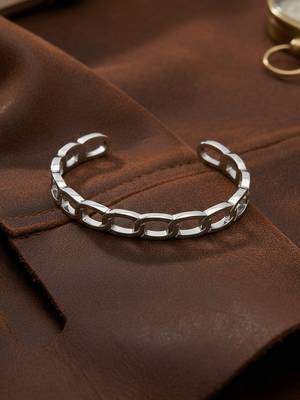  men's silver plated cuff bracelet 4