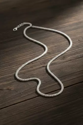  men's silver plated stainless steel chain