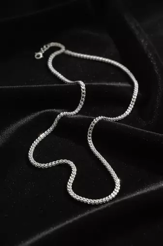  men's silver plated stainless steel chain