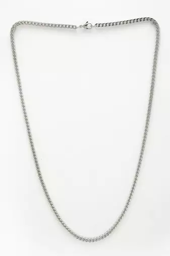  men's silver plated stainless steel chain