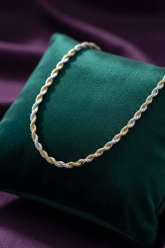  men's handcrafted rhodium plated chain