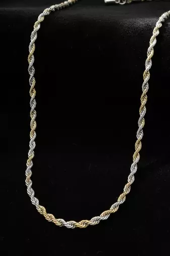  men's handcrafted rhodium plated chain