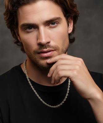  men's handcrafted rhodium plated chain 5