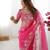 Rani Pink Color Thread & Sequin Embroidery Work Organza Silk  Saree