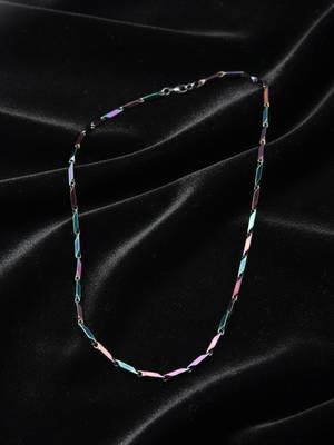  men's handcrafted multicolour rhodium plated chain 2