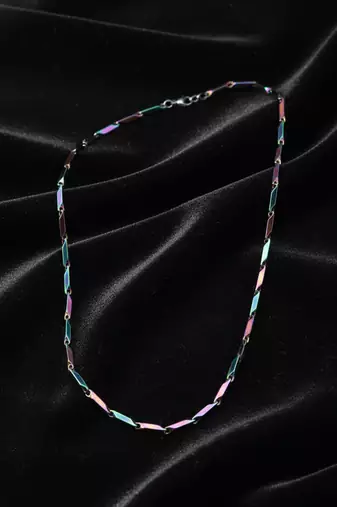  men's handcrafted multicolour rhodium plated chain