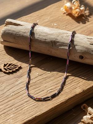  men's handcrafted multicolour rhodium plated chain 4