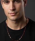  men's handcrafted maroon rhodium plated chain