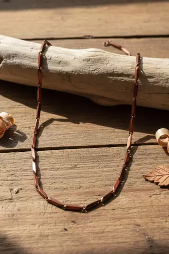  men's handcrafted maroon rhodium plated chain
