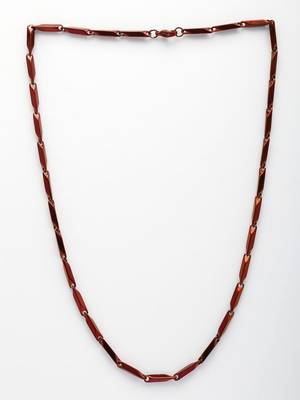  men's handcrafted maroon rhodium plated chain 4