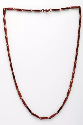  men's handcrafted maroon rhodium plated chain